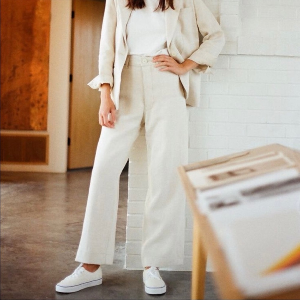 Jesse Kamm 100% Linen Sailor Pants - Natural - 4 - Archived Limited Run) - Picture 2 of 15